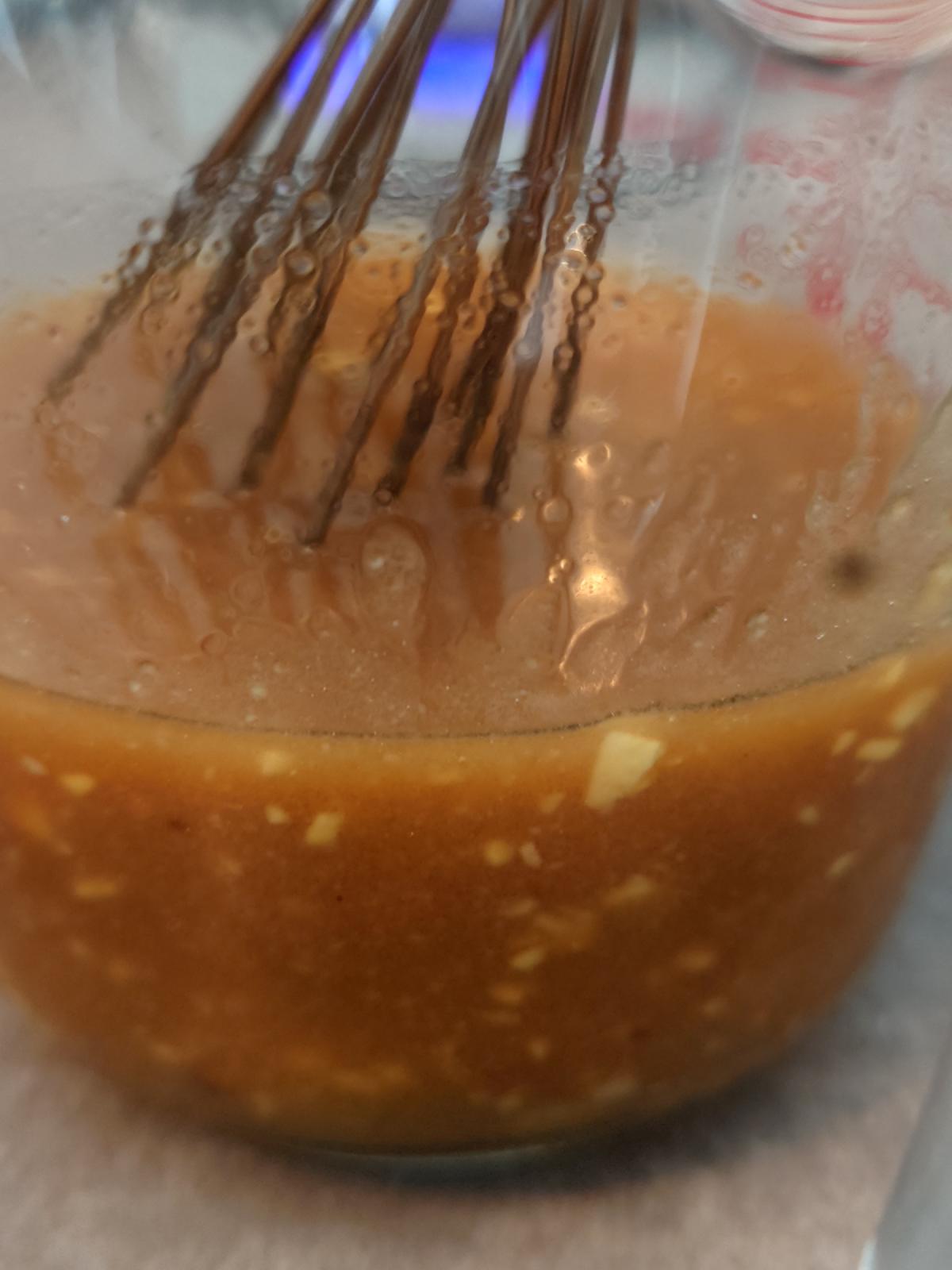 The marinade whisked smooth