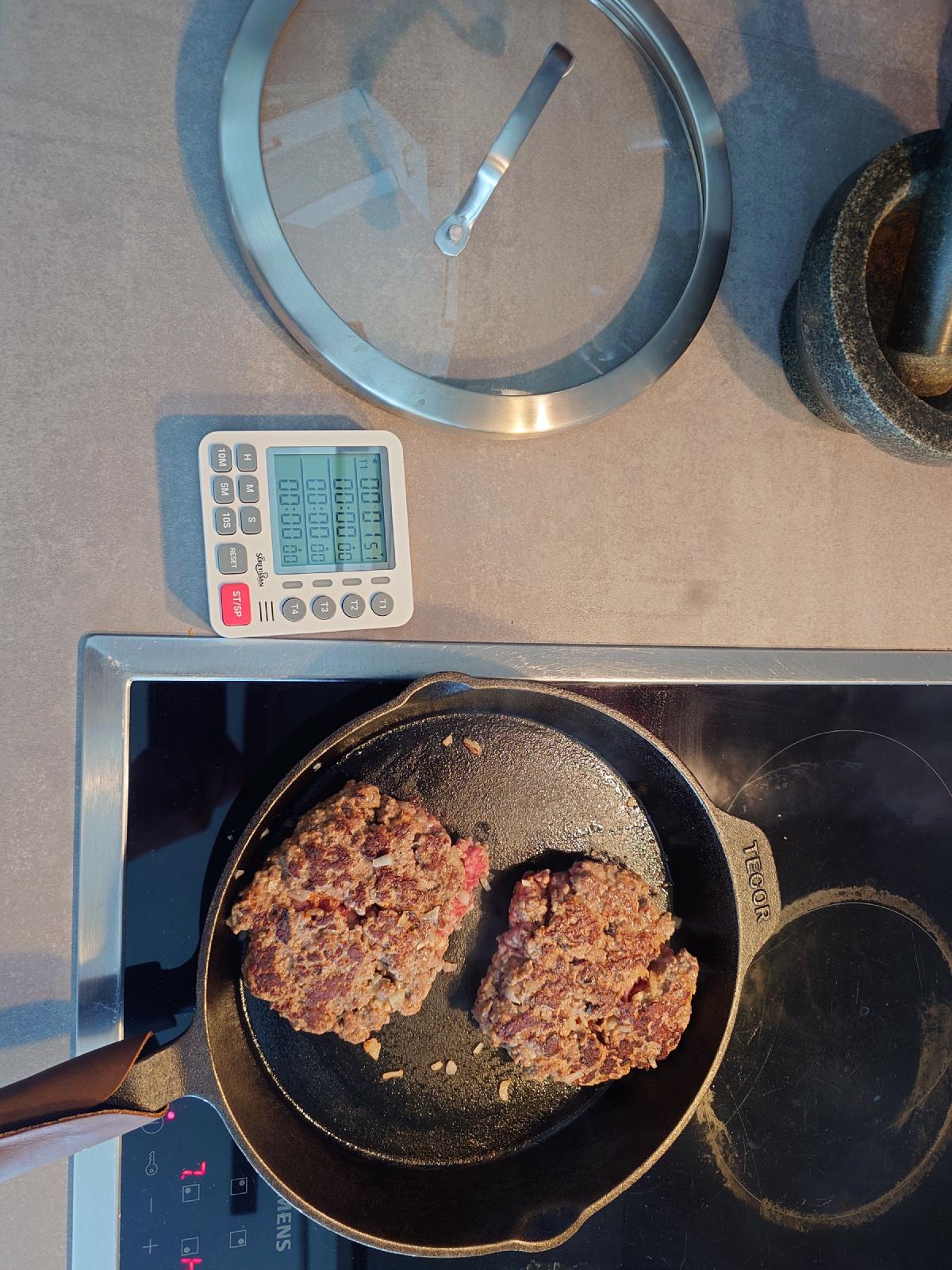Seared and flipped, browned on both sides