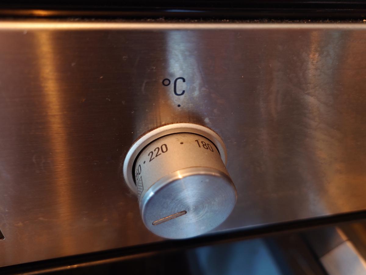 Oven knob turned on before anything is cut