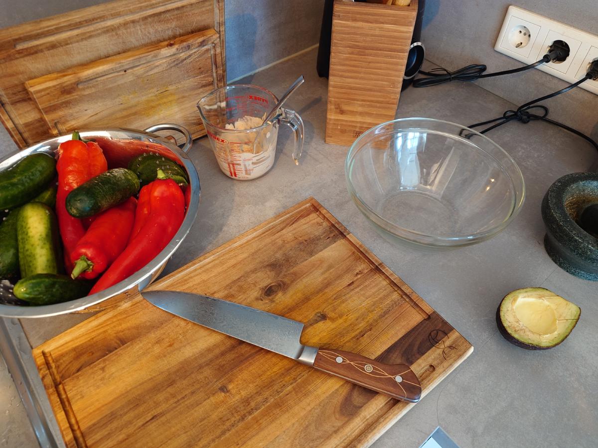 Washed and waiting in the colander