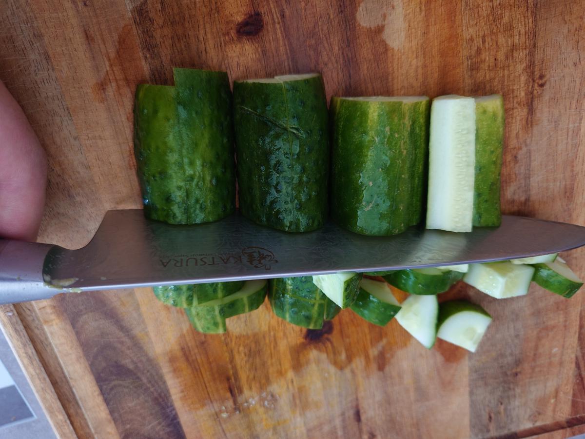 Cucumber cut into chunks