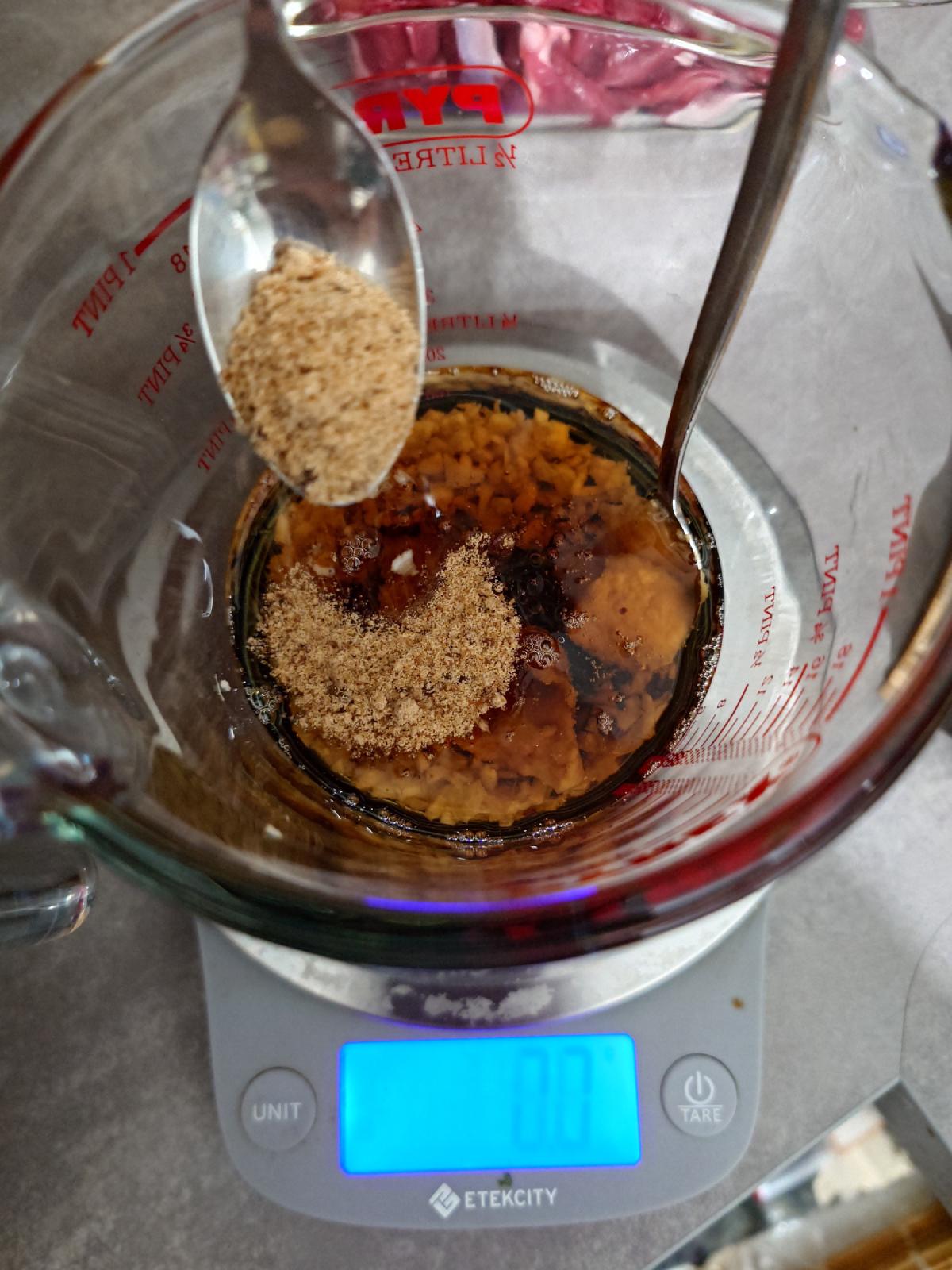 Brown sugar spooned in