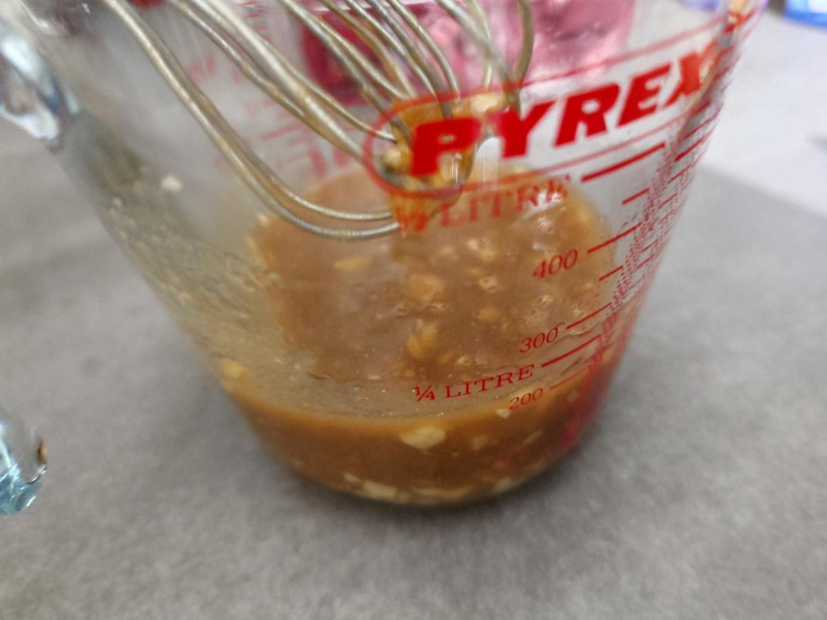 The marinade whisked smooth