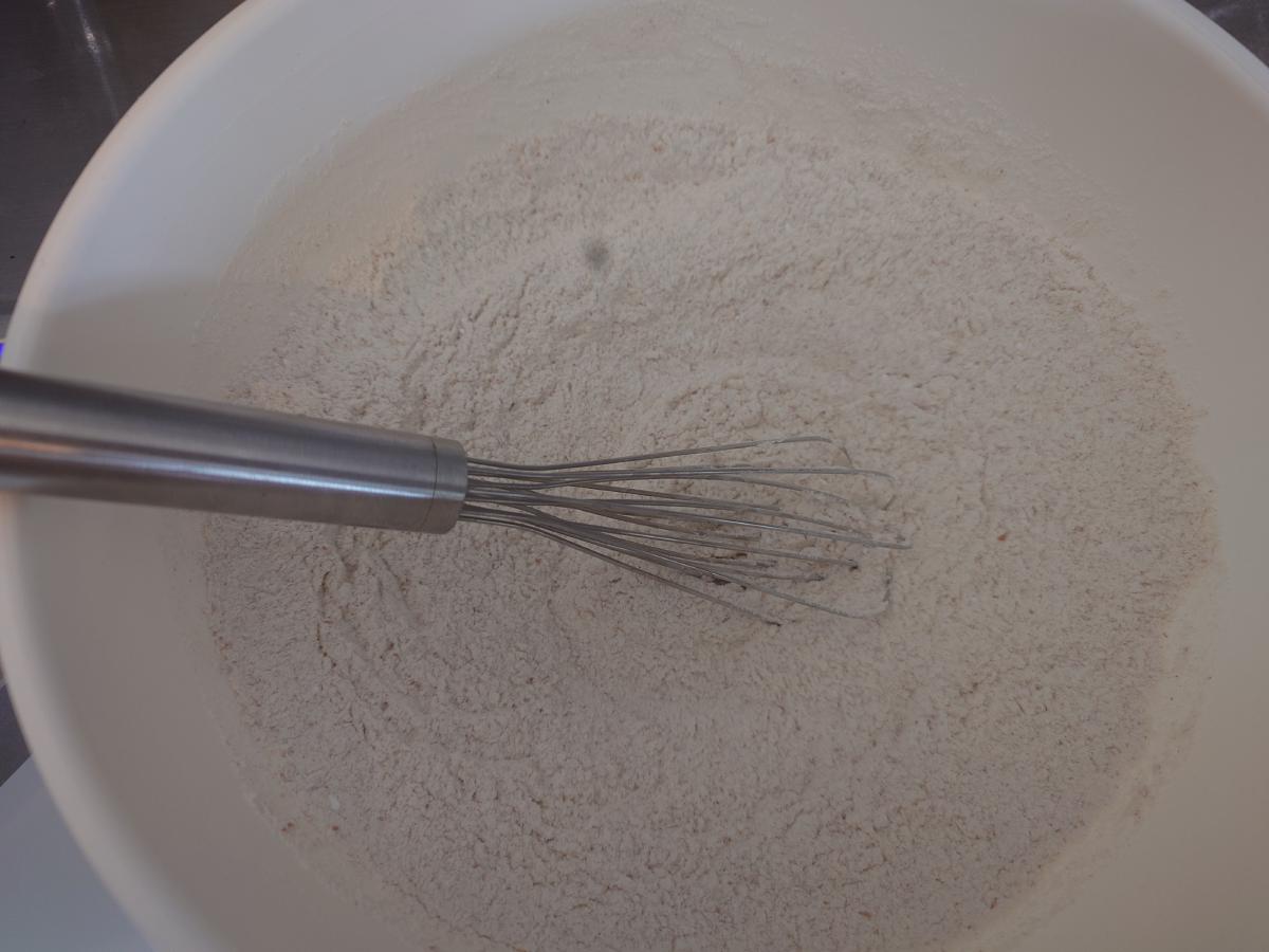 Dry ingredients whisked together