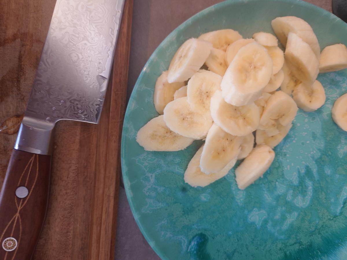 Banana sliced on the plate