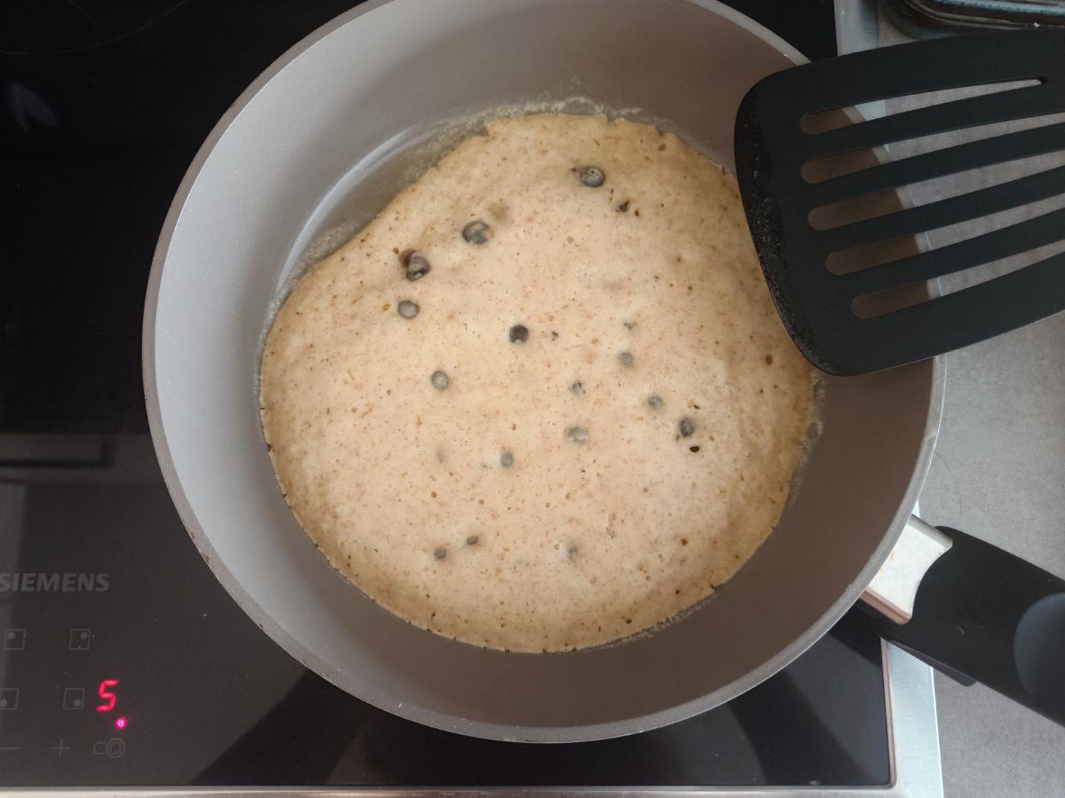 Surface matte and set with open bubbles, ready to flip