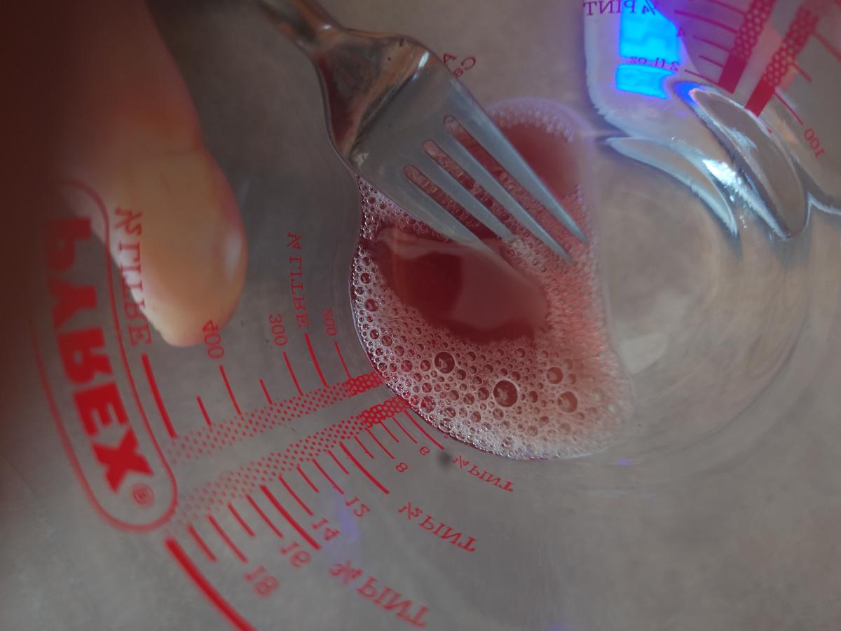Stirred with the fork until dissolved