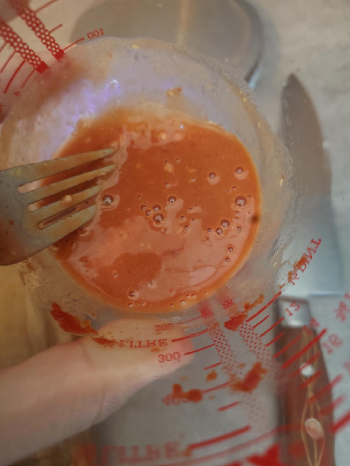 Whisked to a smooth red slurry