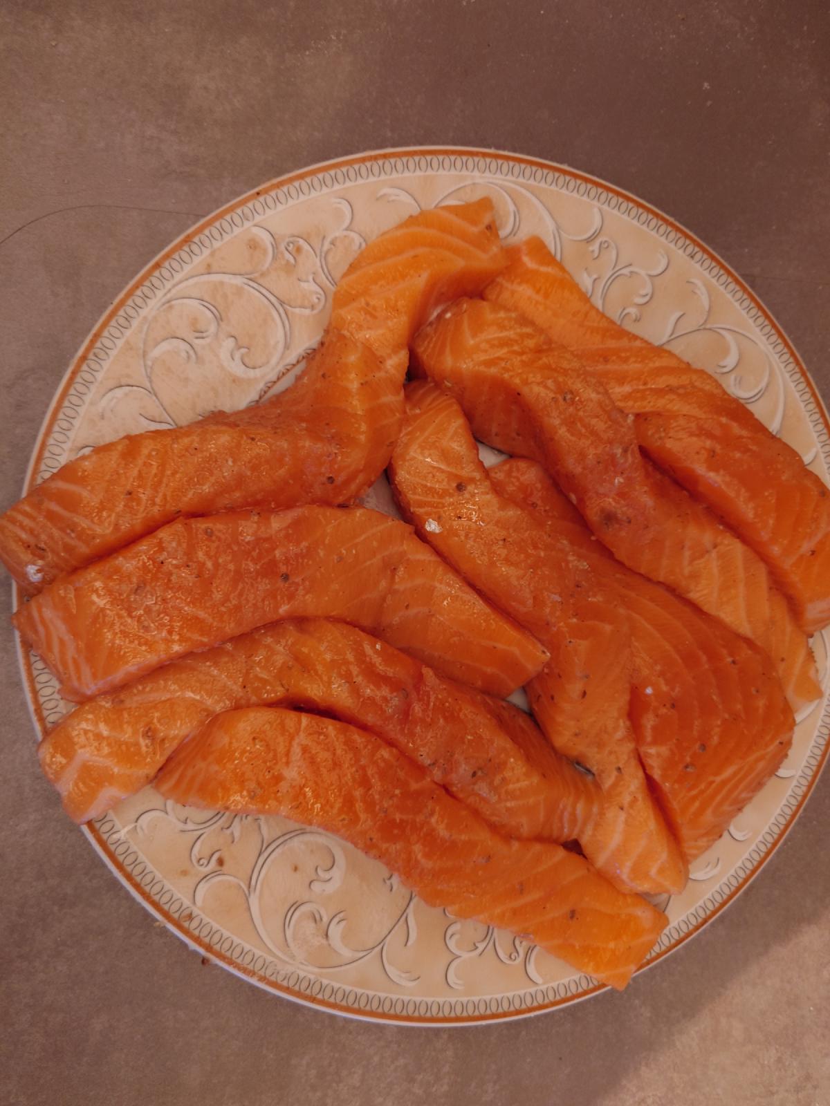 Eight pieces coated and sitting on the plate
