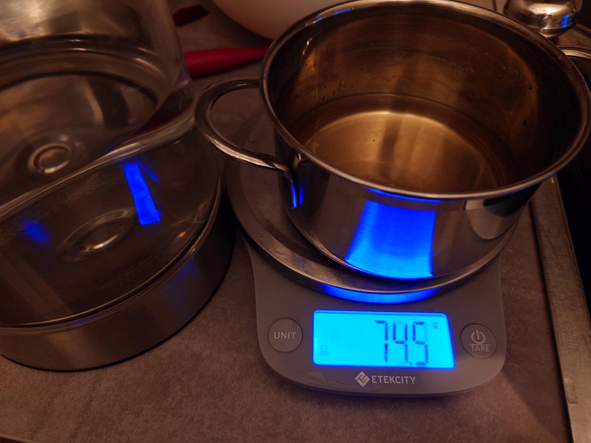 Water added to the vinegar