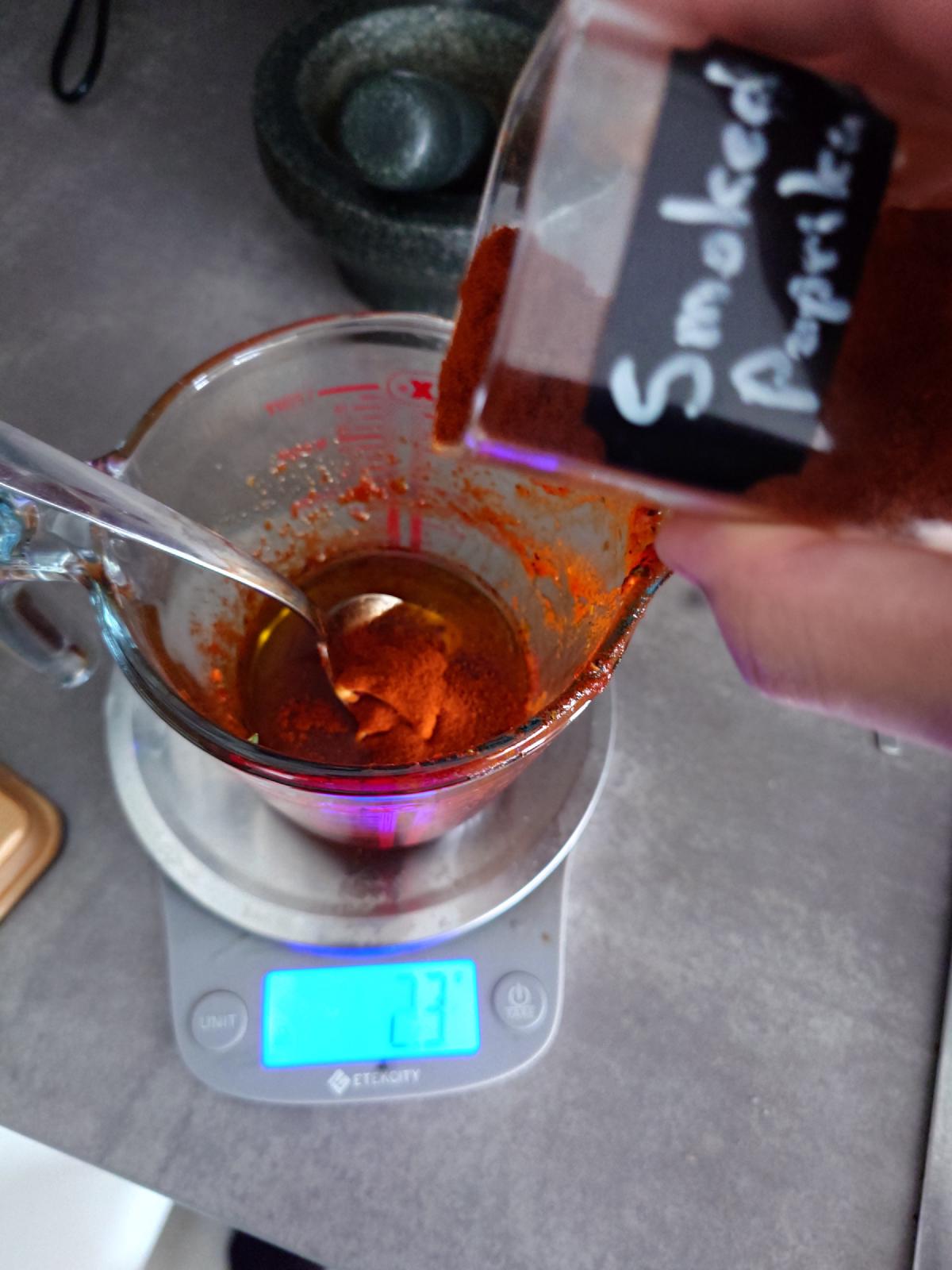 Smoked paprika tipped in