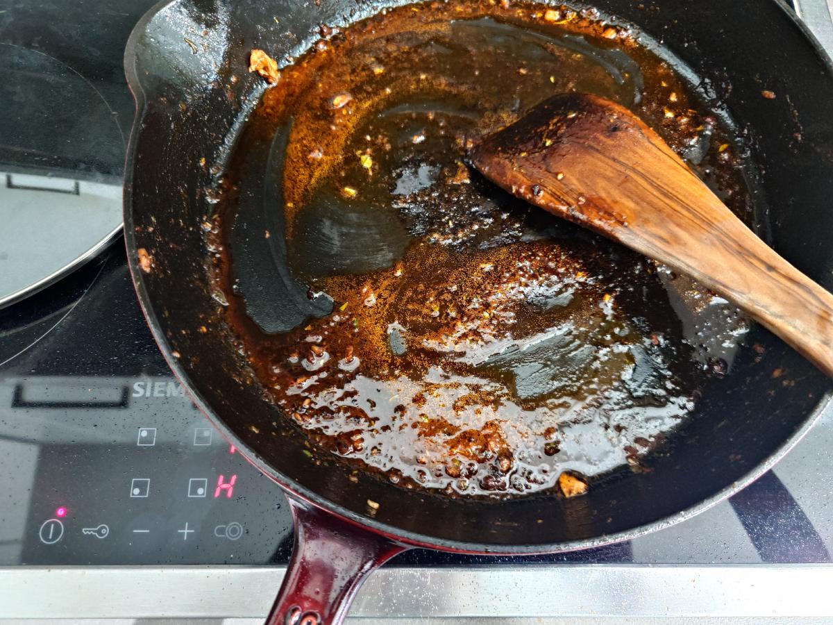 The fond left in the pan after the turkey came out