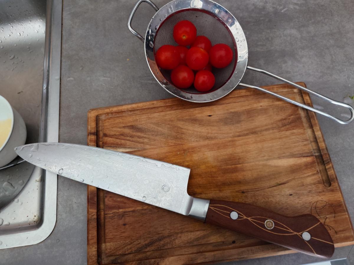 Cherry tomatoes rinsed in a strainer