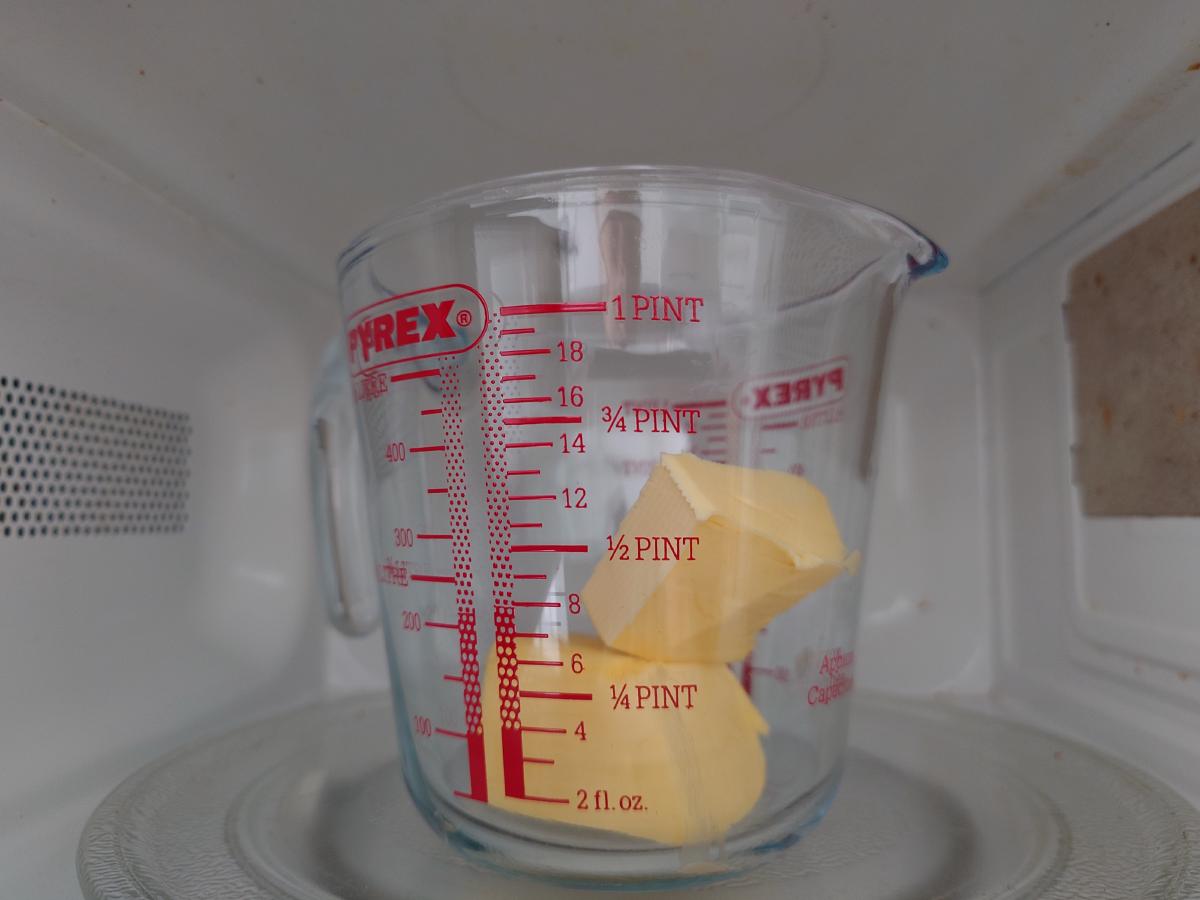 Butter melting in a measuring cup